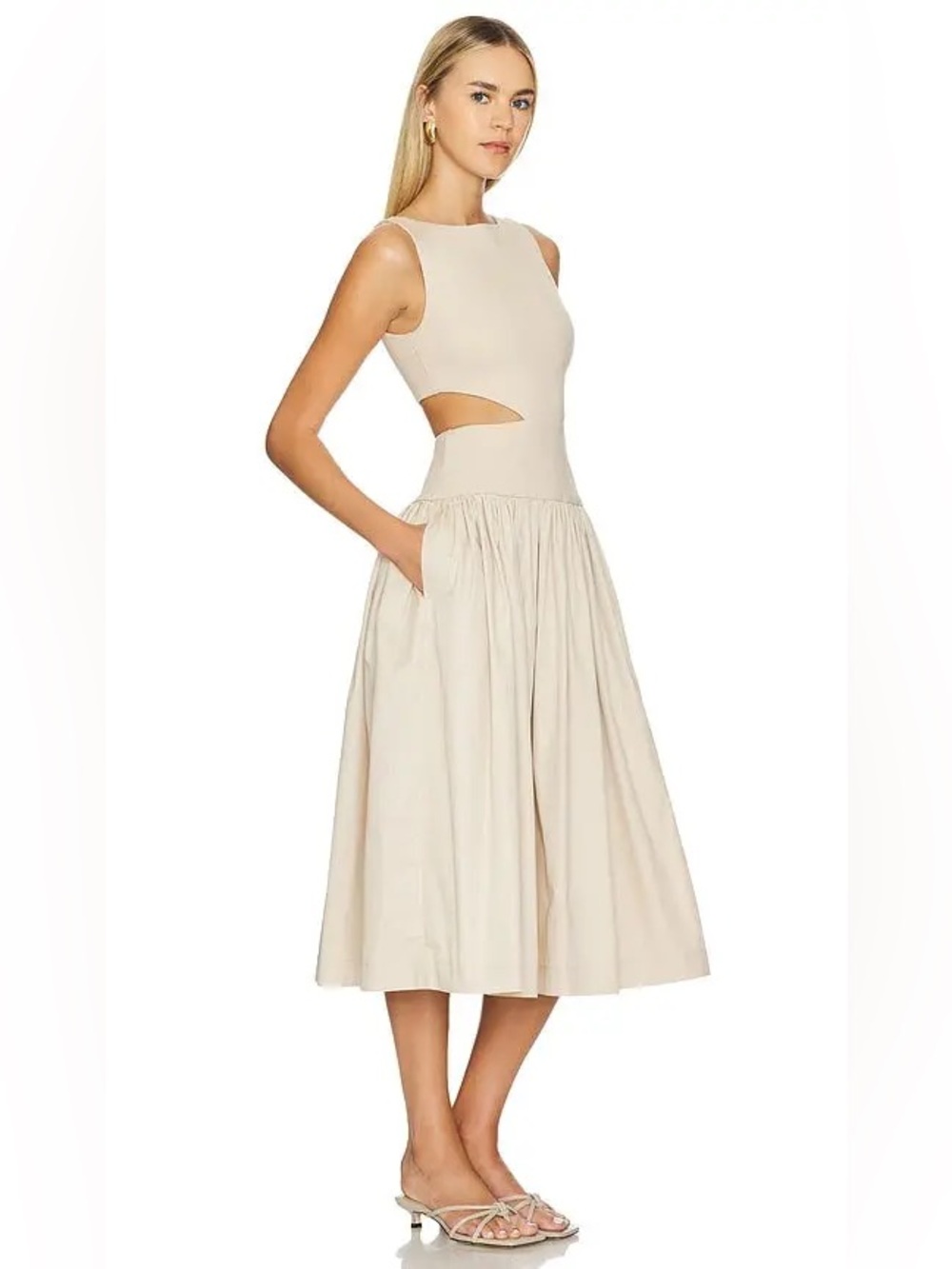L’Academie By Marianna Natalina Midi Dress Light Beige M